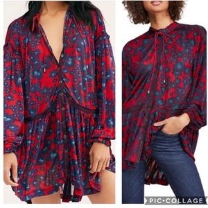 Free People oversize love letter silky tunic dress